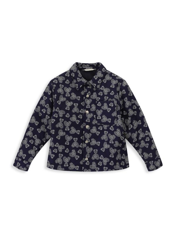 Palm Angels Litte Boy's & Boy's Paisley Teddy Button Up Shirt